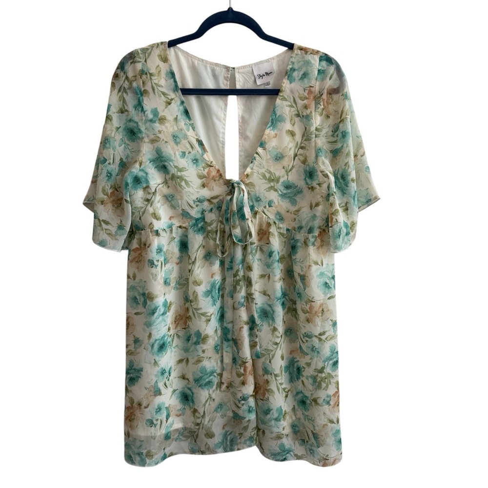 SKY TO MOON Floral Babydoll Dress Size Large